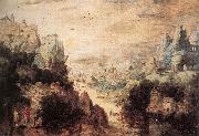 Herri met de Bles Landscape with Christ and the Men of Emmaus painting